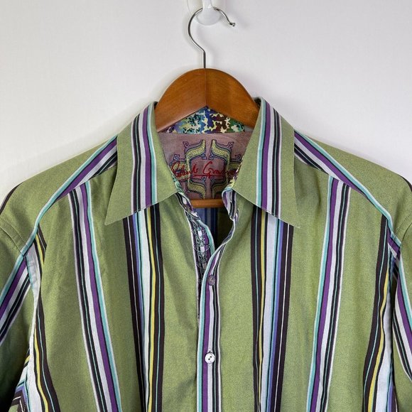Robert Graham Other - Robert Graham Stripped Long Sleeve Flip Cuff Button Up Size Large